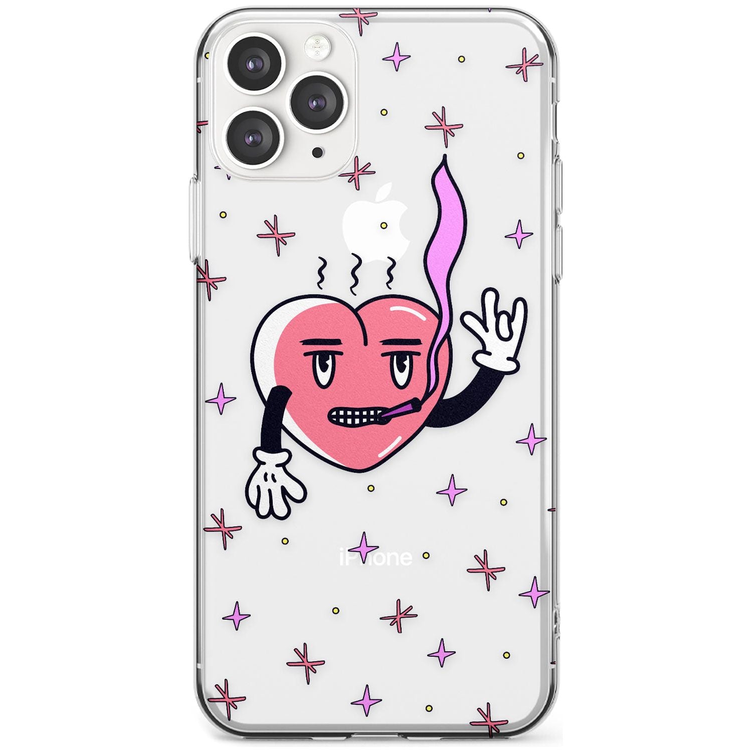 Rock n Roll Heart (Clear) Slim TPU Phone Case for iPhone 11 Pro Max
