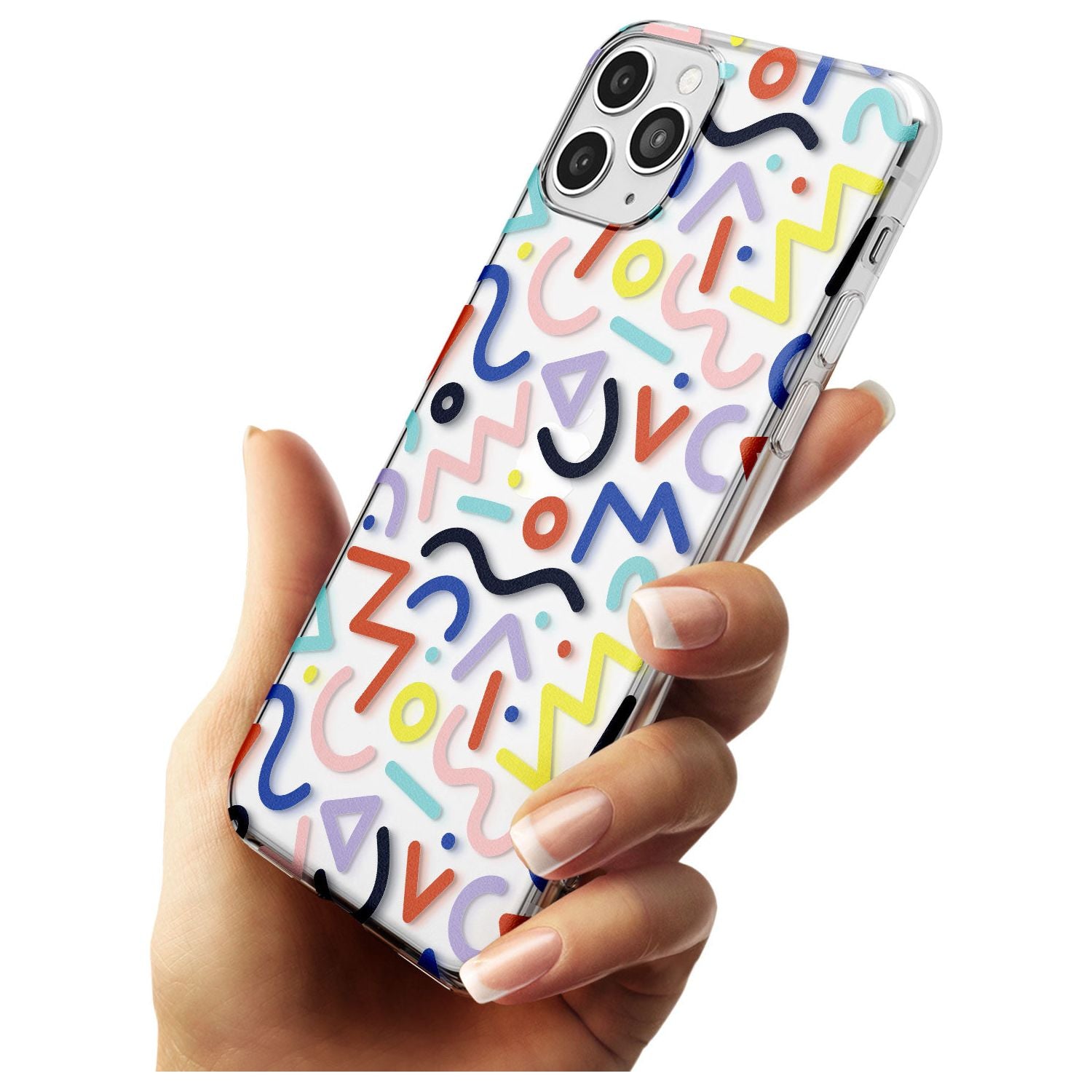 Colourful Squiggles Memphis Retro Pattern Design Slim TPU Phone Case for iPhone 11 Pro Max