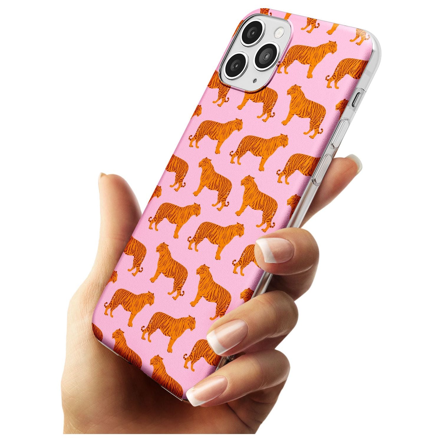 Tigers on Pink Pattern Slim TPU Phone Case for iPhone 11 Pro Max