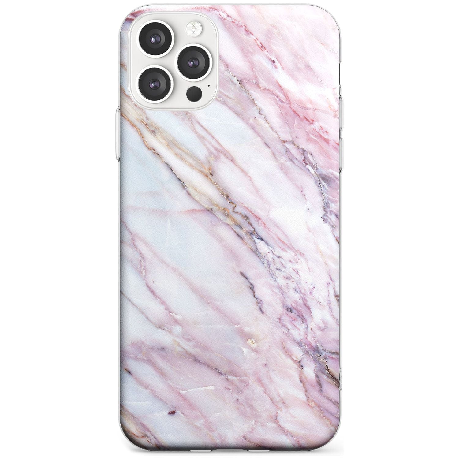 White, Pink & Purple Onyx Marble Texture Black Impact Phone Case for iPhone 11 Pro Max