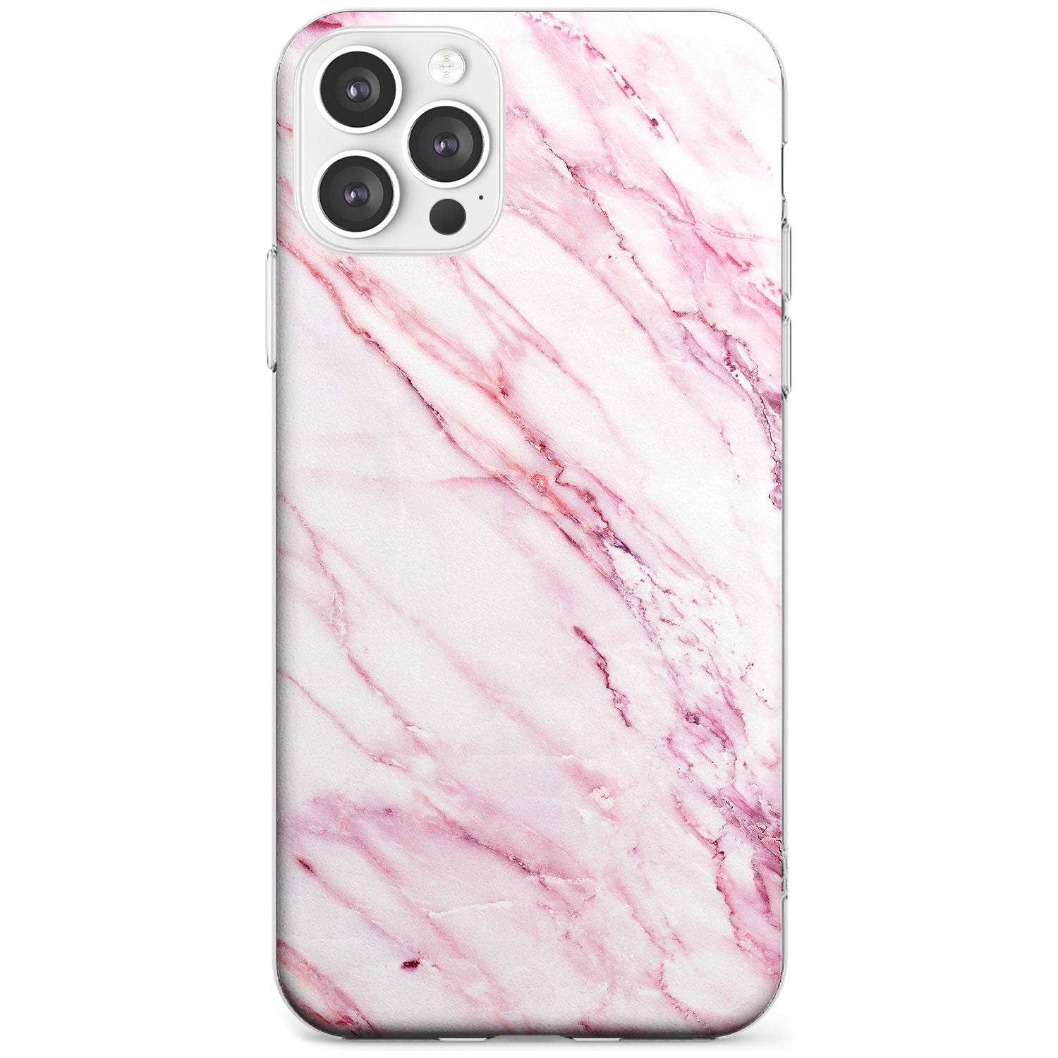 White & Pink Onyx Marble Texture Black Impact Phone Case for iPhone 11 Pro Max