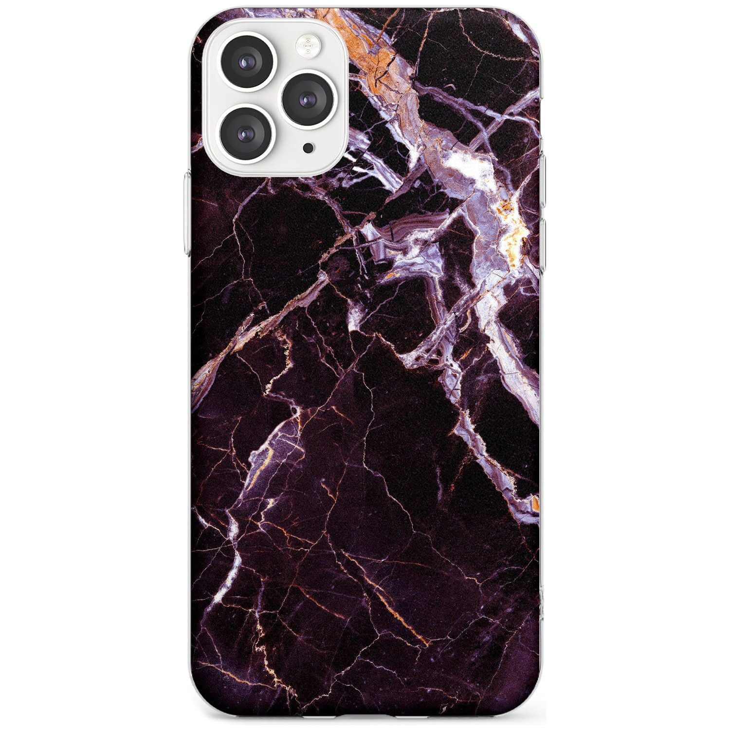 Black, Purple & Yellow shattered Marble Slim TPU Phone Case for iPhone 11 Pro Max