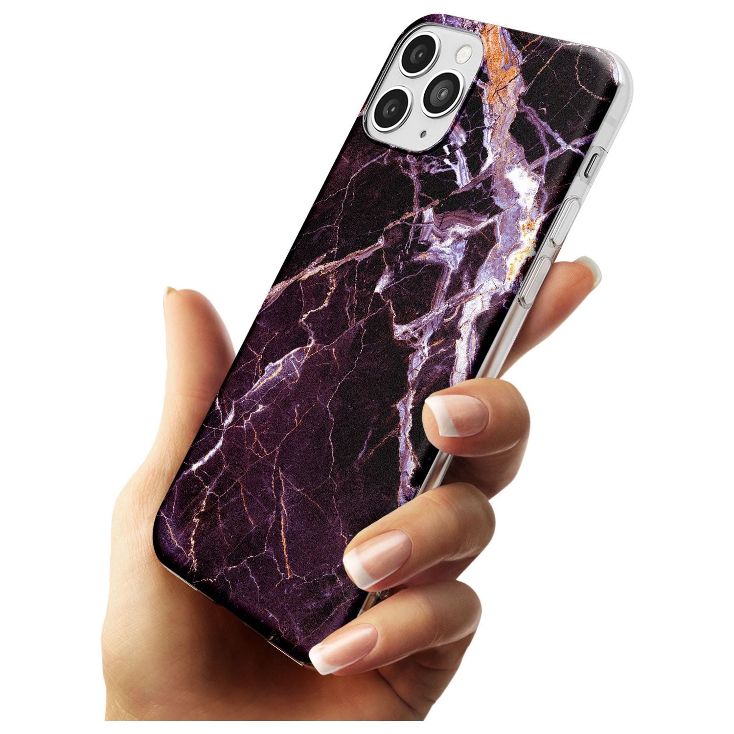 Black, Purple & Yellow shattered Marble Slim TPU Phone Case for iPhone 11 Pro Max