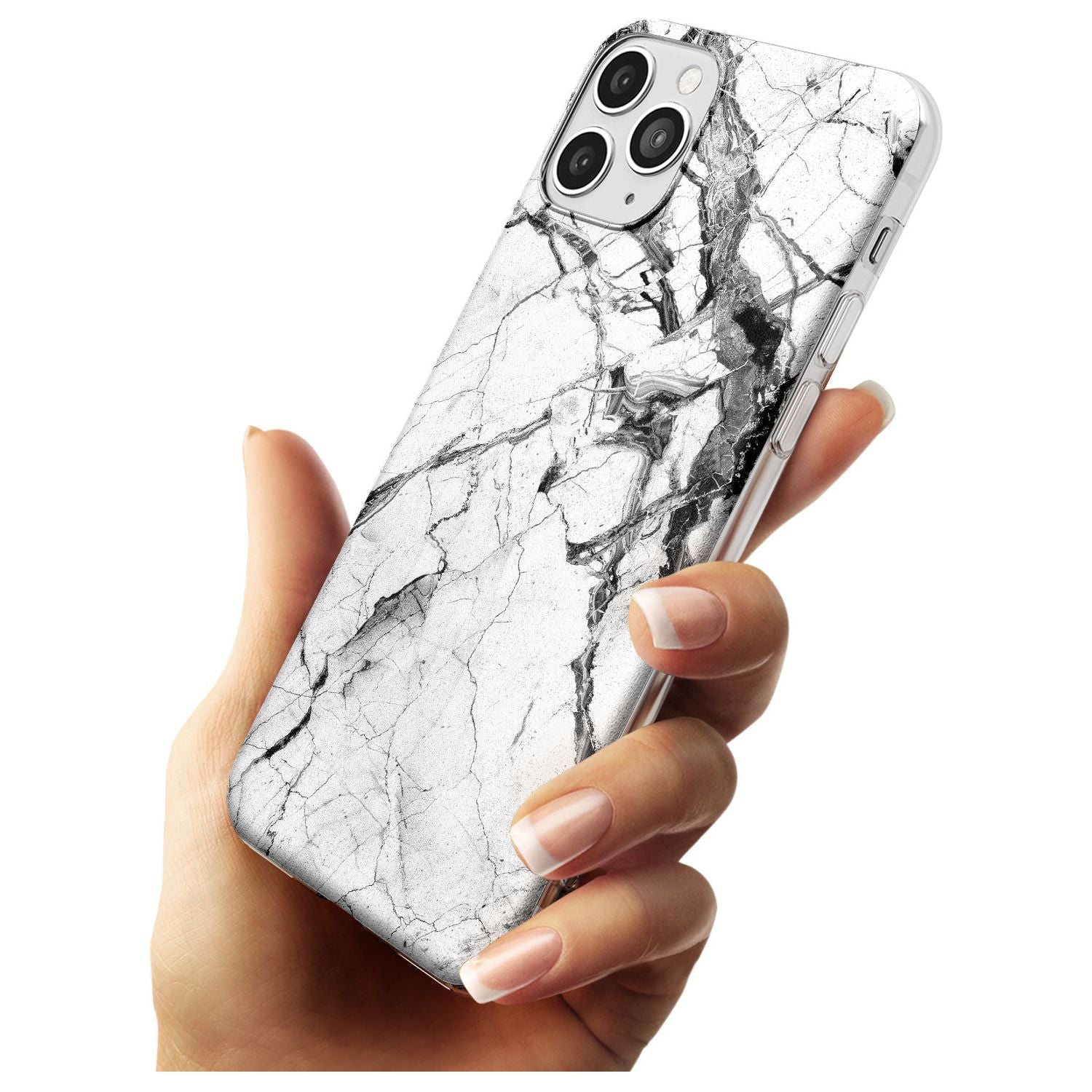 Black & White Stormy Marble Slim TPU Phone Case for iPhone 11 Pro Max