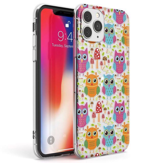 Forrest Owl Clear Pattern Phone Case iPhone 11 Pro Max / Clear Case,iPhone 11 Pro / Clear Case,iPhone 12 Pro Max / Clear Case,iPhone 12 Pro / Clear Case Blanc Space
