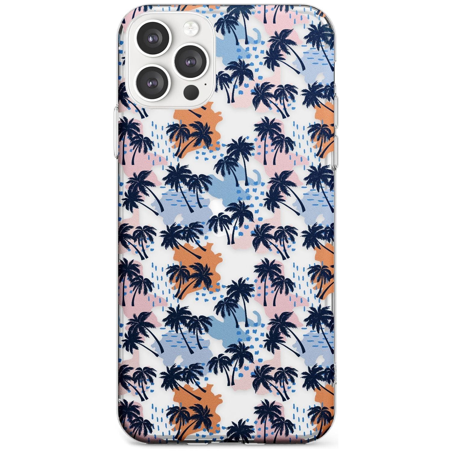 Summer Palm Trees (Clear) Black Impact Phone Case for iPhone 11 Pro Max