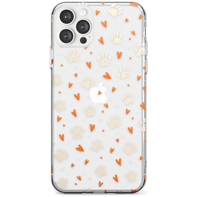 Paws & Hearts Pattern (Clear) Black Impact Phone Case for iPhone 11 Pro Max