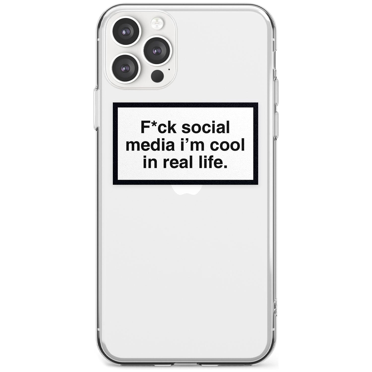 F*ck social media I'm cool in real life Black Impact Phone Case for iPhone 11 Pro Max