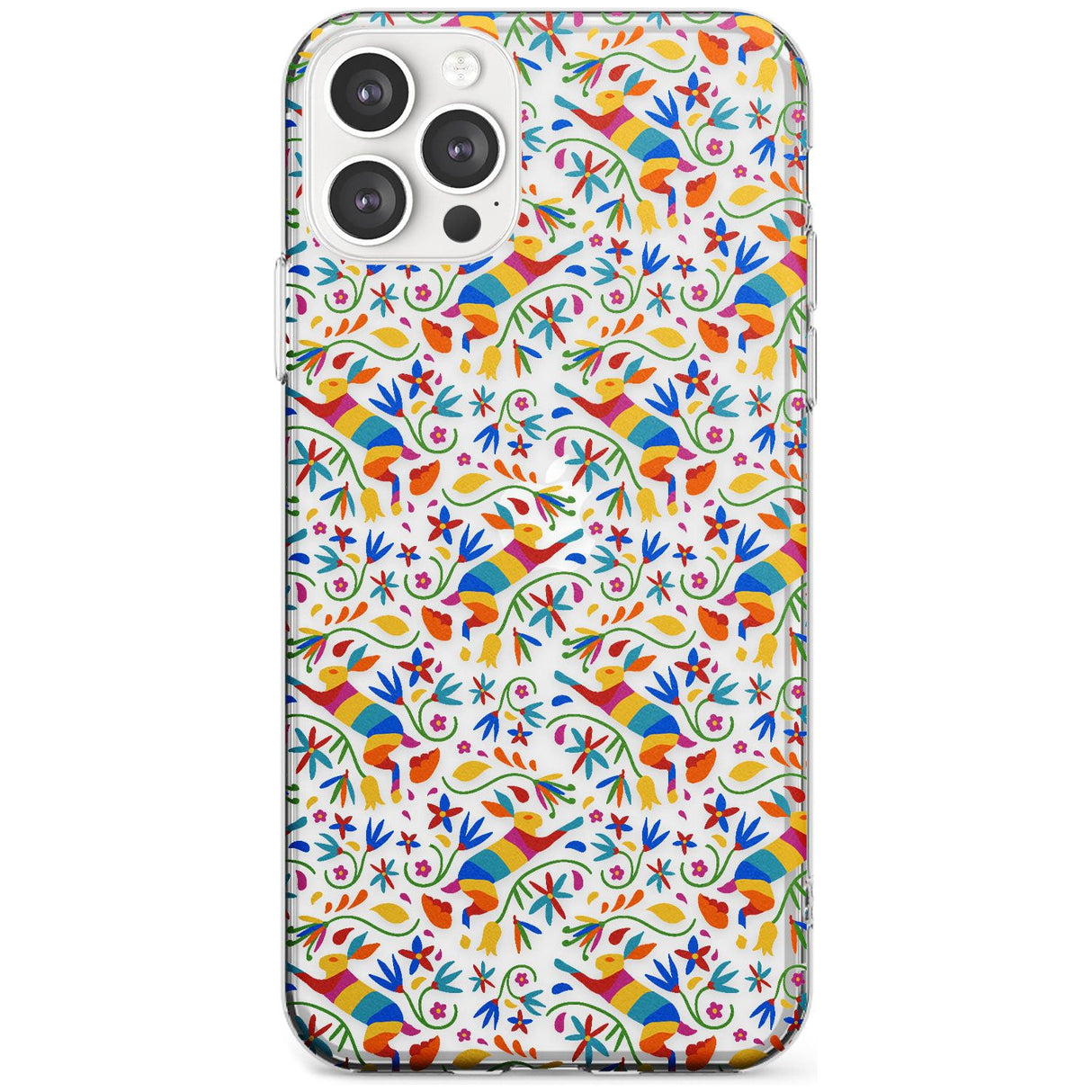 Floral Rabbit Pattern in Rainbow Black Impact Phone Case for iPhone 11 Pro Max