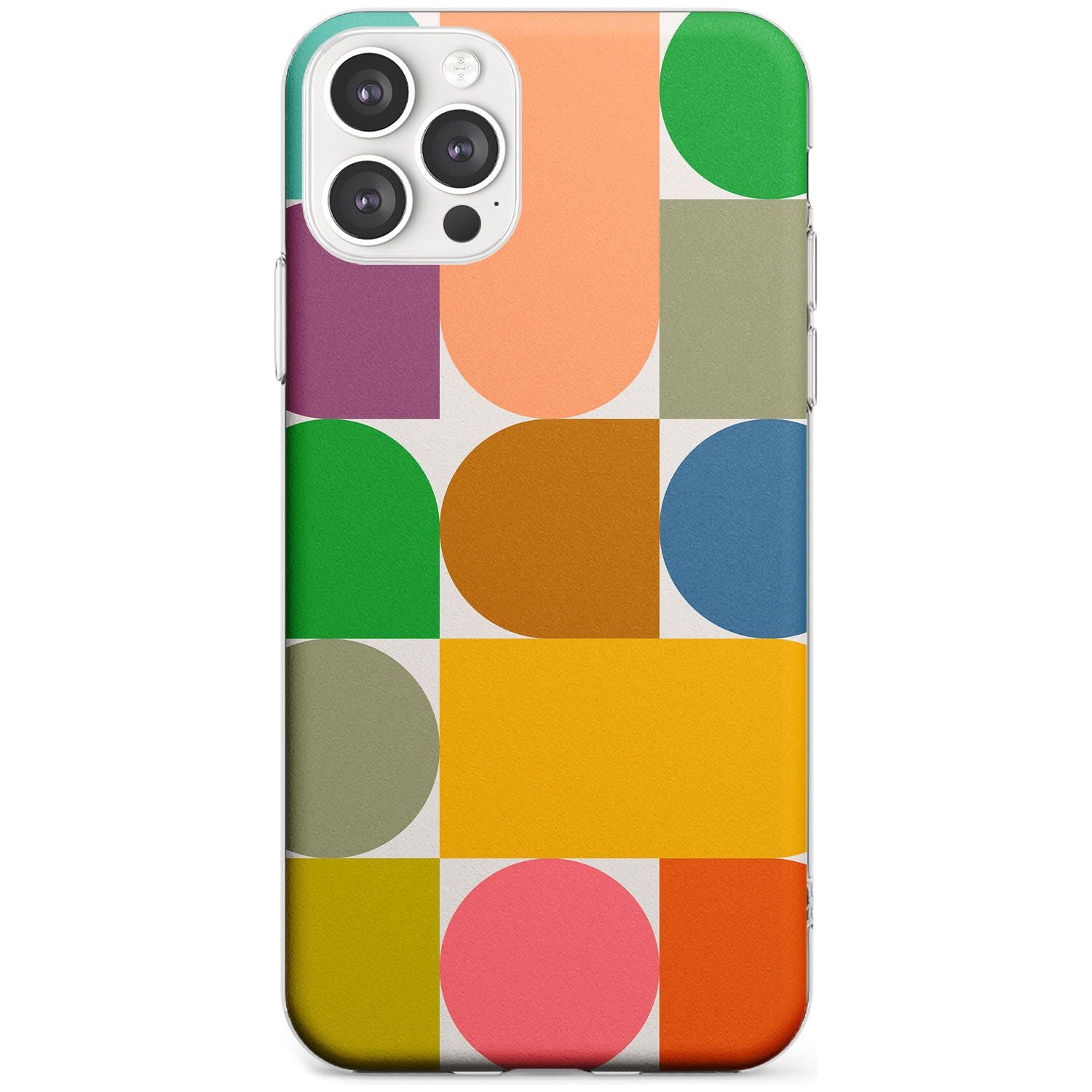 Abstract Retro Shapes: Rainbow Mix Black Impact Phone Case for iPhone 11 Pro Max