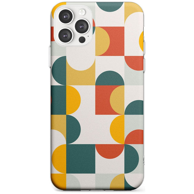 Abstract Retro Shapes: Muted Colour Mix Black Impact Phone Case for iPhone 11 Pro Max