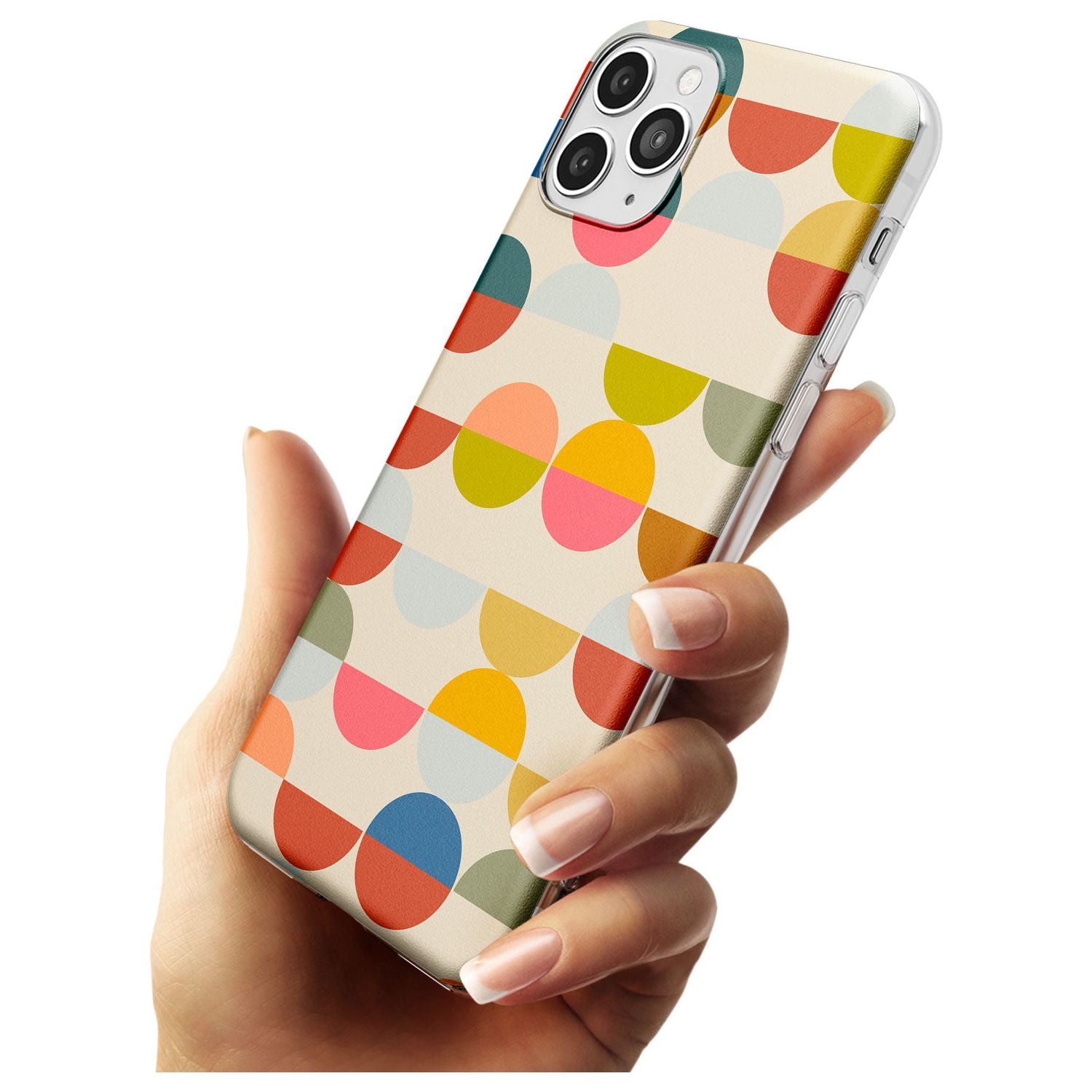 Abstract Retro Shapes: Colourful Circles Black Impact Phone Case for iPhone 11 Pro Max