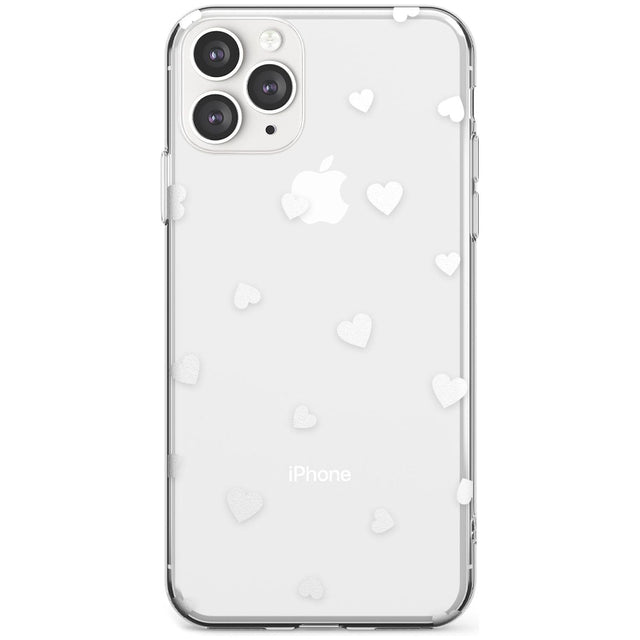 White Hearts Pattern Slim TPU Phone Case for iPhone 11 Pro Max