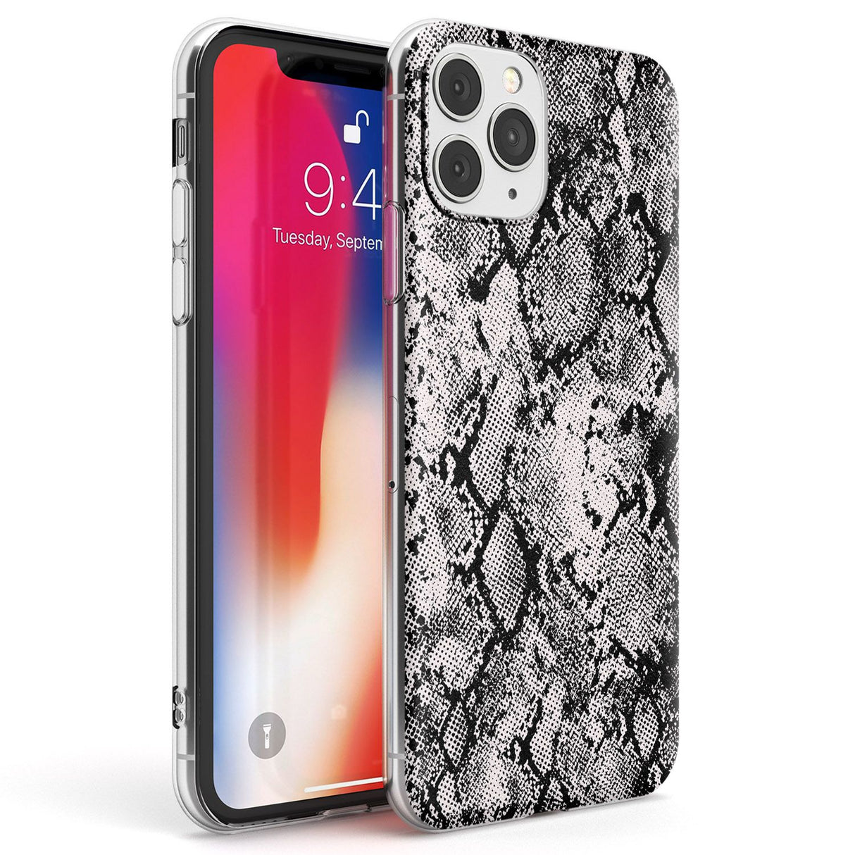 Pastel Snakeskin - Grey Phone Case iPhone 11 Pro Max / Clear Case,iPhone 11 Pro / Clear Case,iPhone 12 Pro Max / Clear Case,iPhone 12 Pro / Clear Case Blanc Space
