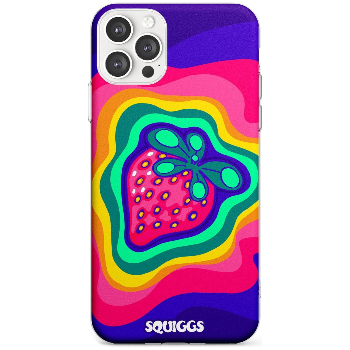 Strawberry Rainbow Black Impact Phone Case for iPhone 11 Pro Max