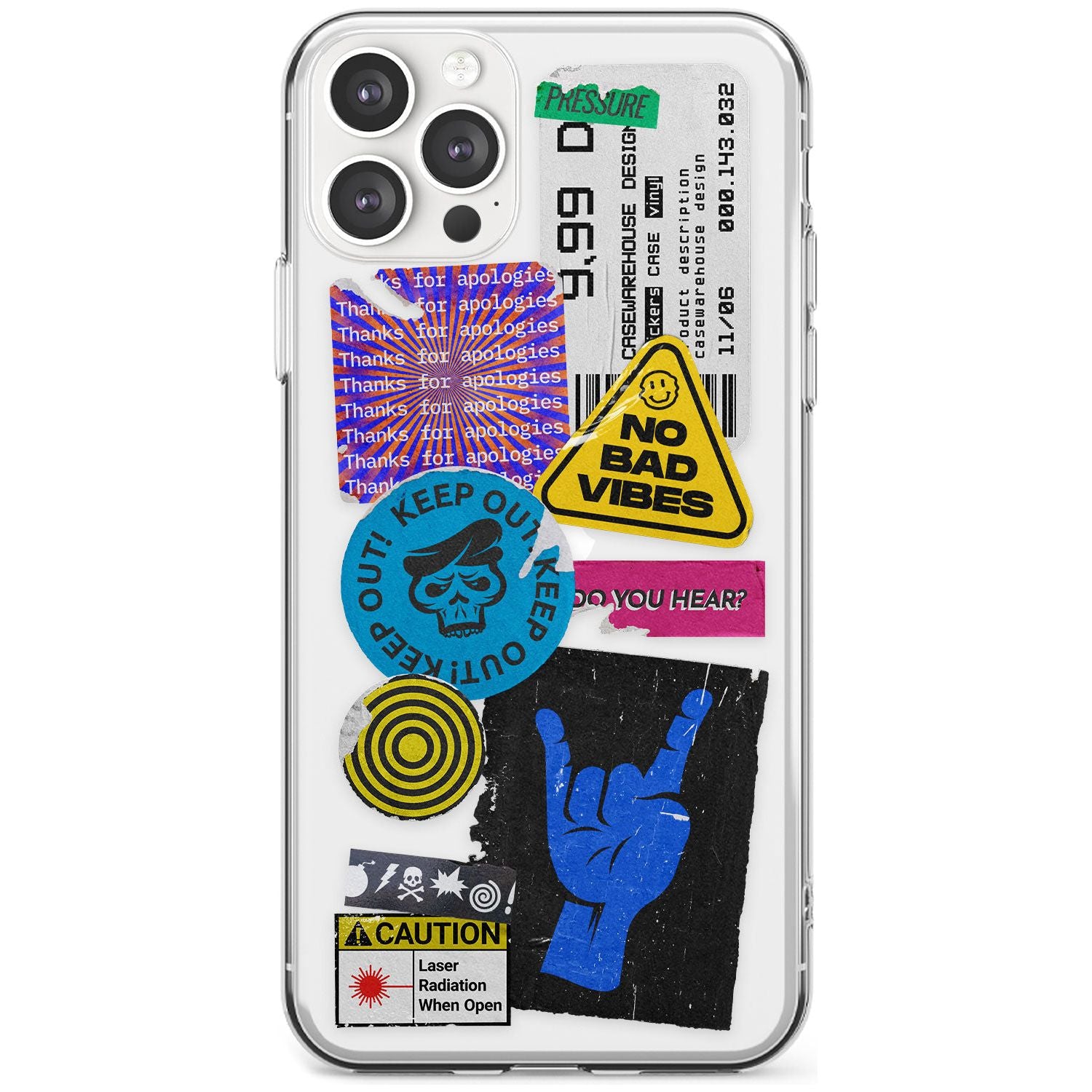 No Bad Vibes Sticker Mix Black Impact Phone Case for iPhone 11 Pro Max