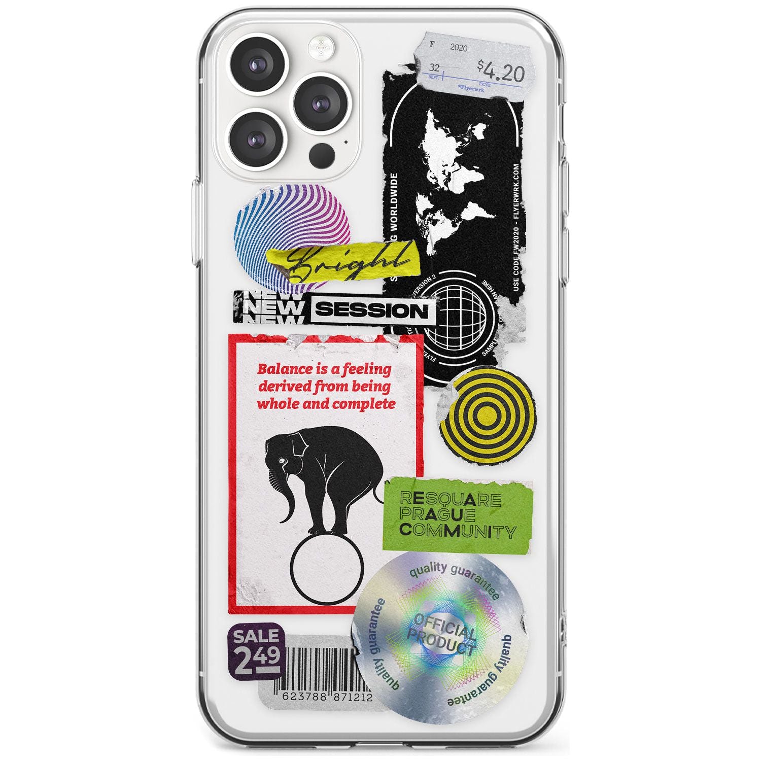 Peeled Sticker Mix Black Impact Phone Case for iPhone 11 Pro Max