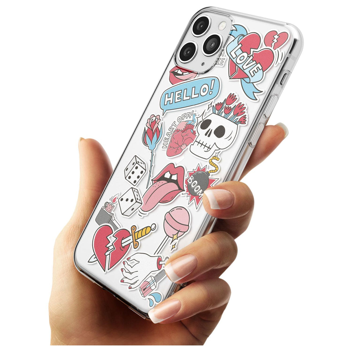 Skull & Flowers Sticker  iPhone Case   Phone Case - Case Warehouse