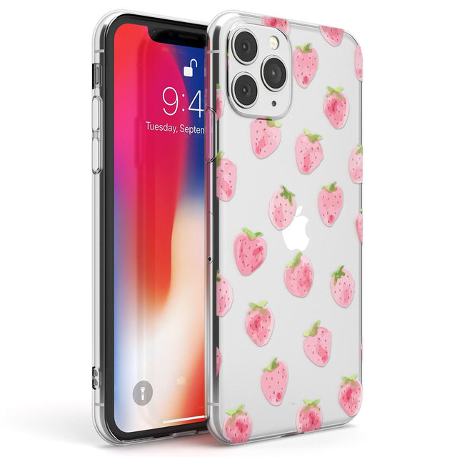 Classic Strawberry Phone Case iPhone 11 Pro Max / Clear Case,iPhone 11 Pro / Clear Case,iPhone 12 Pro Max / Clear Case,iPhone 12 Pro / Clear Case Blanc Space