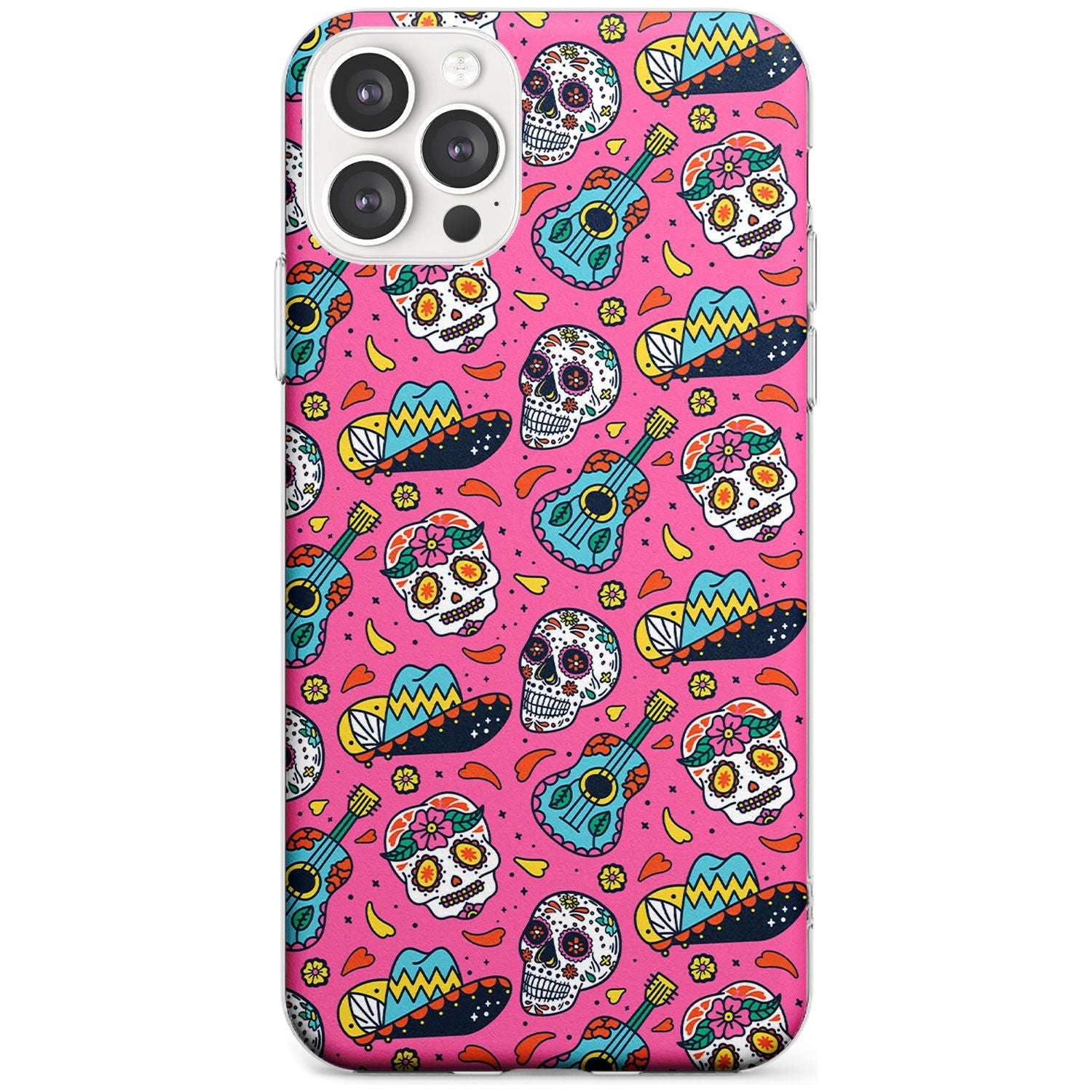 Pink Day of The Dead Pattern Slim TPU Phone Case for iPhone 11 Pro Max