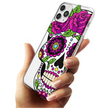 Purple Floral Sugar Skull Slim TPU Phone Case for iPhone 11 Pro Max