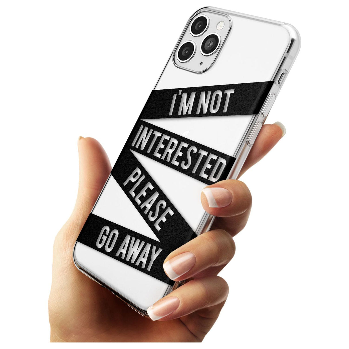 Black Stripes I'm Not Interested Slim TPU Phone Case for iPhone 11 Pro Max