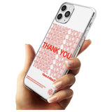 Classic Thank You Bag Design: Solid White + Red Slim TPU Phone Case for iPhone 11 Pro Max