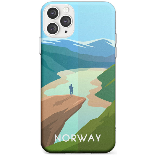 Vintage Travel Poster Norway Slim TPU Phone Case for iPhone 11 Pro Max