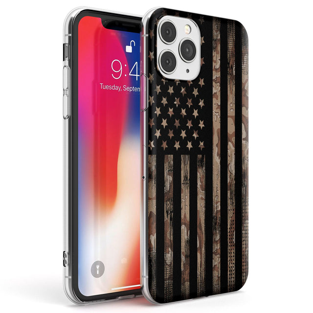 American Flag Camo Phone Case iPhone 11 Pro Max / Clear Case,iPhone 11 Pro / Clear Case,iPhone 12 Pro Max / Clear Case,iPhone 12 Pro / Clear Case Blanc Space