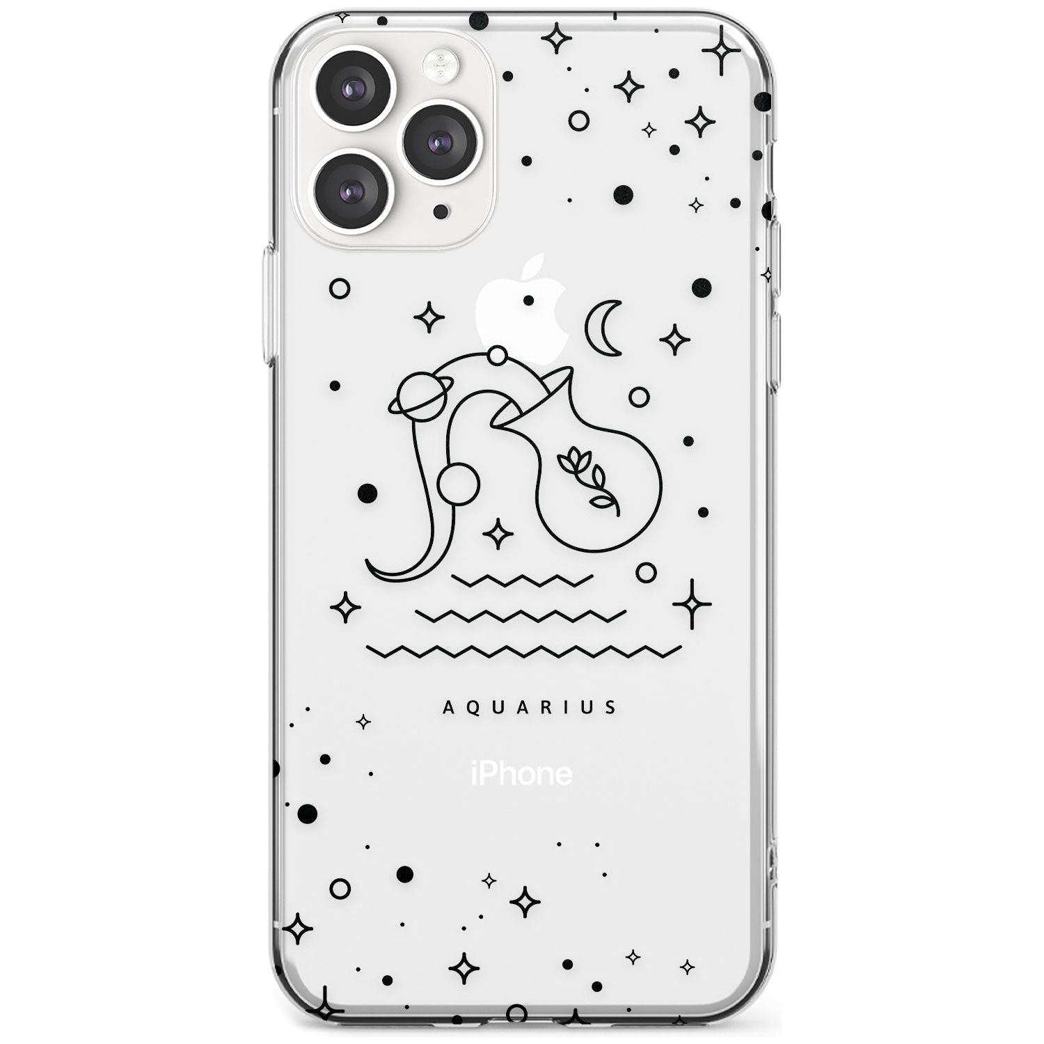 Aquarius Emblem - Transparent Design Slim TPU Phone Case for iPhone 11 Pro Max