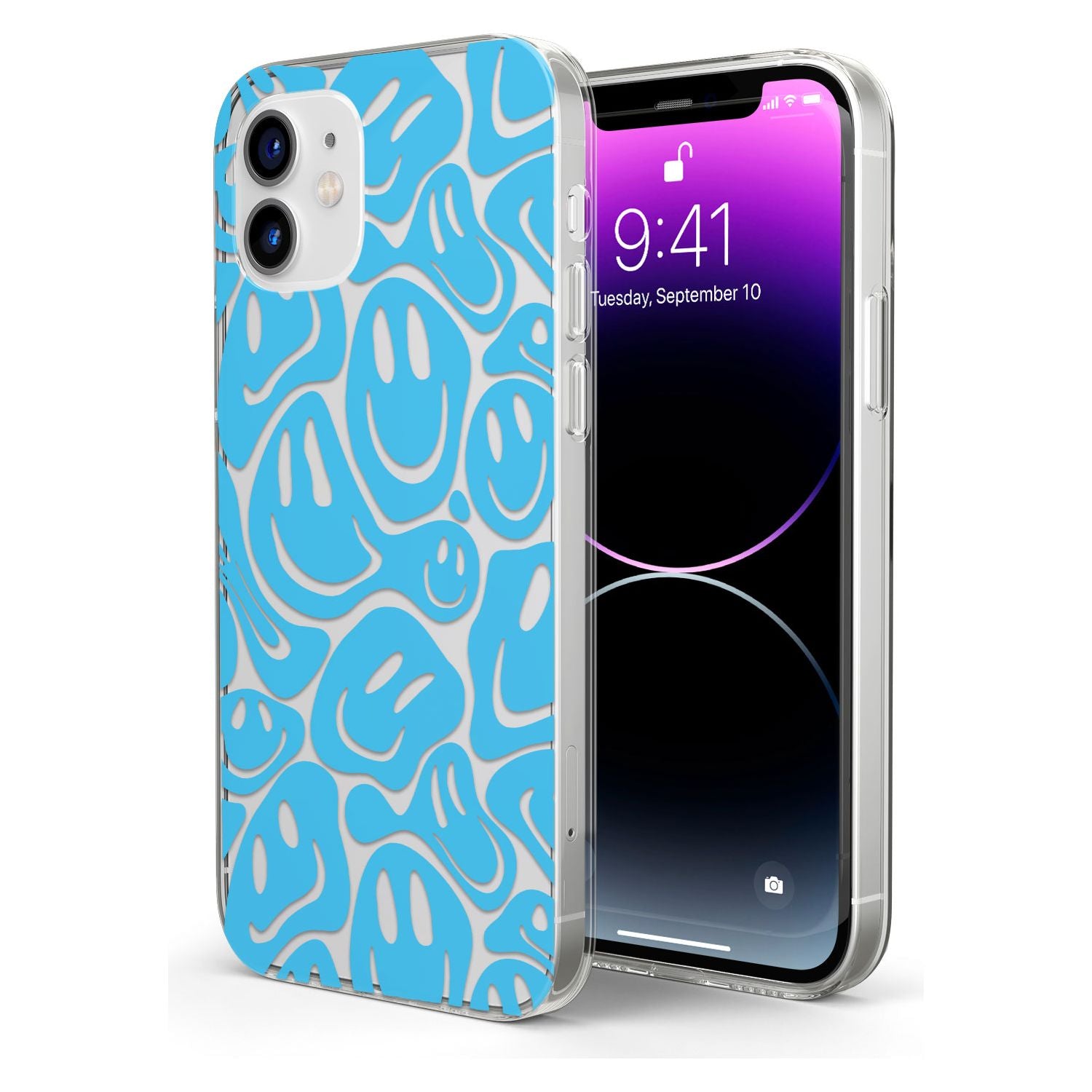 Blue Acid Faces Impact Phone Case for iPhone 11, iphone 12