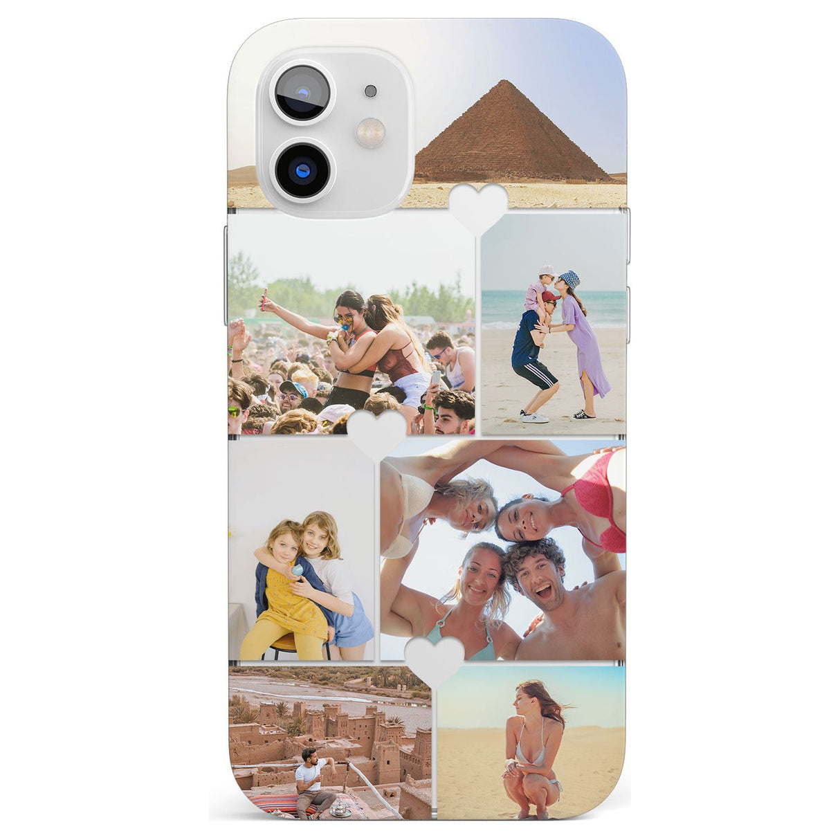 Personalised Heart Photo Grid Impact Phone Case for iPhone 11, iphone 12