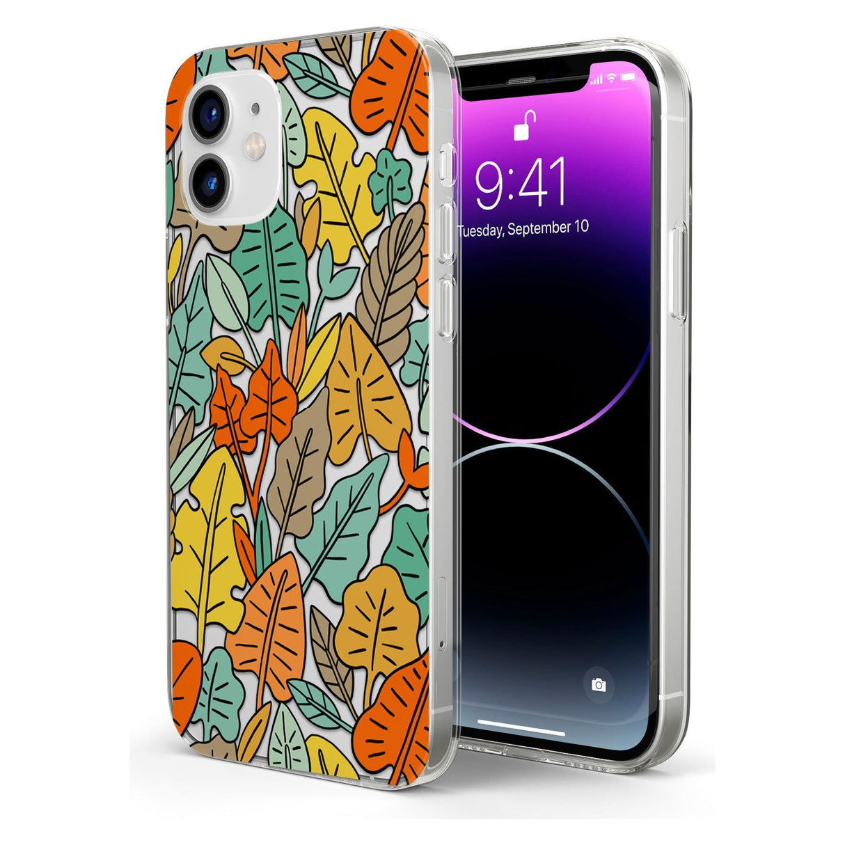 Abstract Leaves Impact Phone Case for iPhone 11, iphone 12