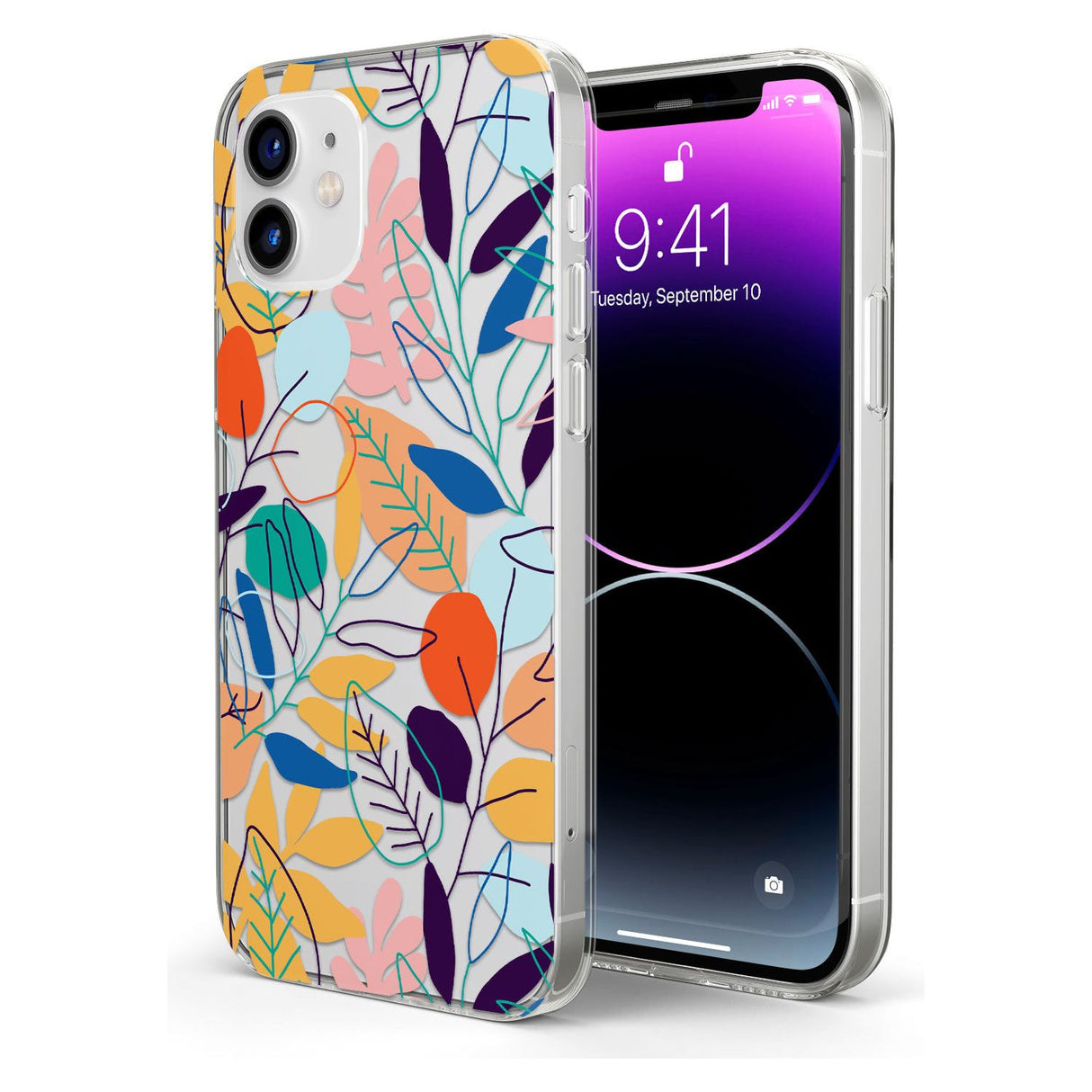 Abstract Leaves Impact Phone Case for iPhone 11, iphone 12