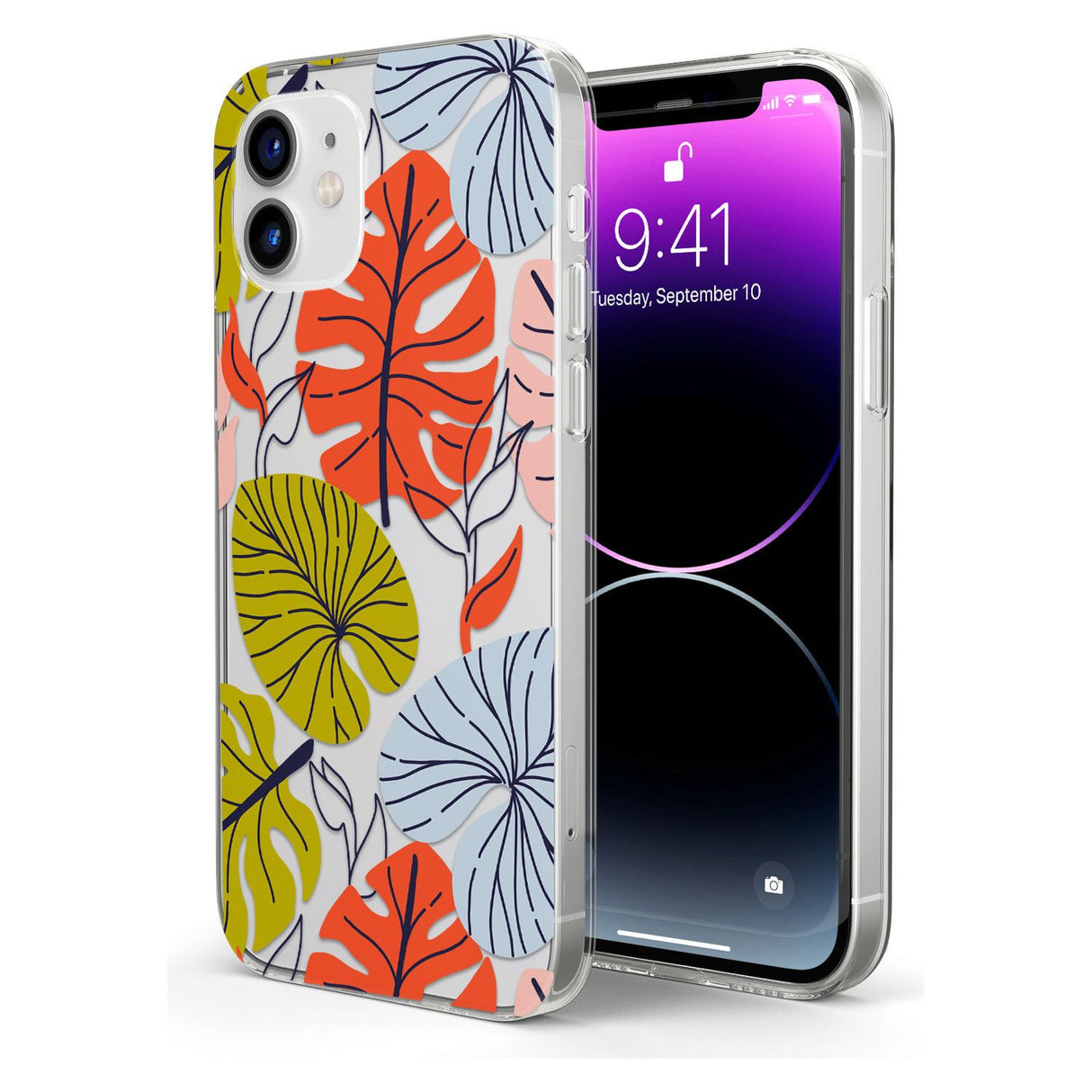 Abstract Leaves Impact Phone Case for iPhone 11, iphone 12