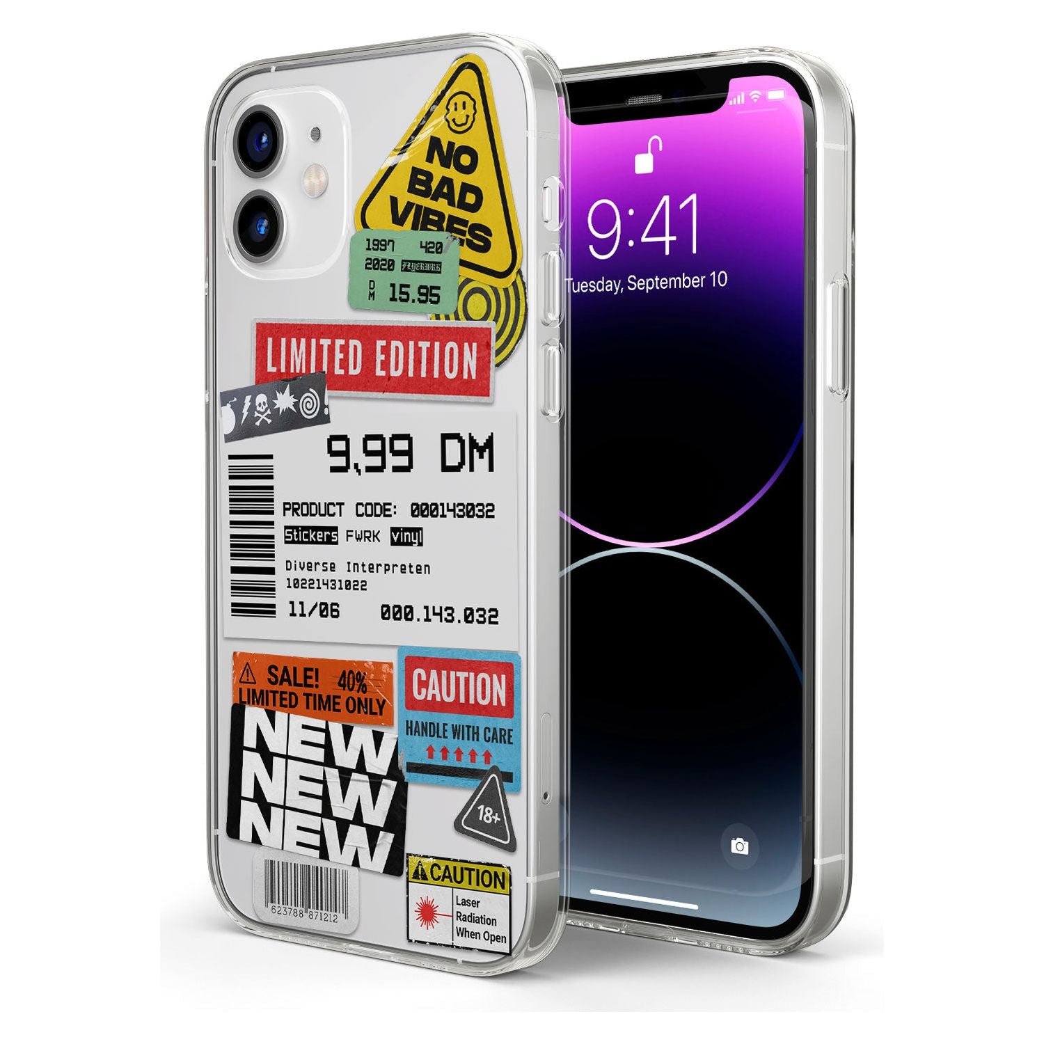 Barcode Sticker Mix Impact Phone Case for iPhone 11, iphone 12