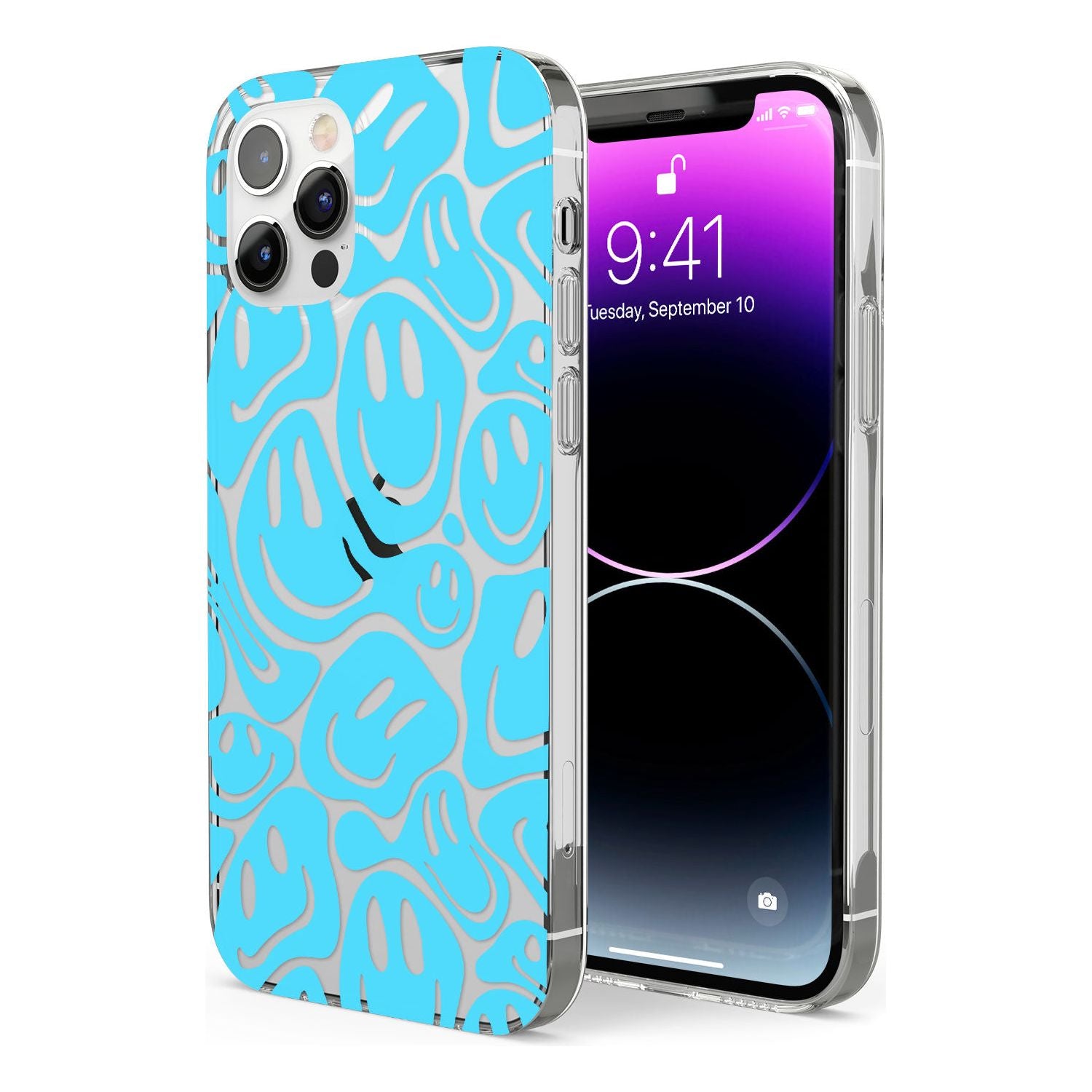Blue Acid Faces Phone Case for iPhone 12 Pro
