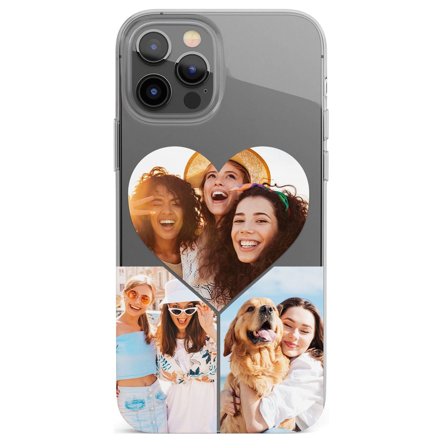 Personalised Heart Photo Grid Phone Case for iPhone 12 Pro