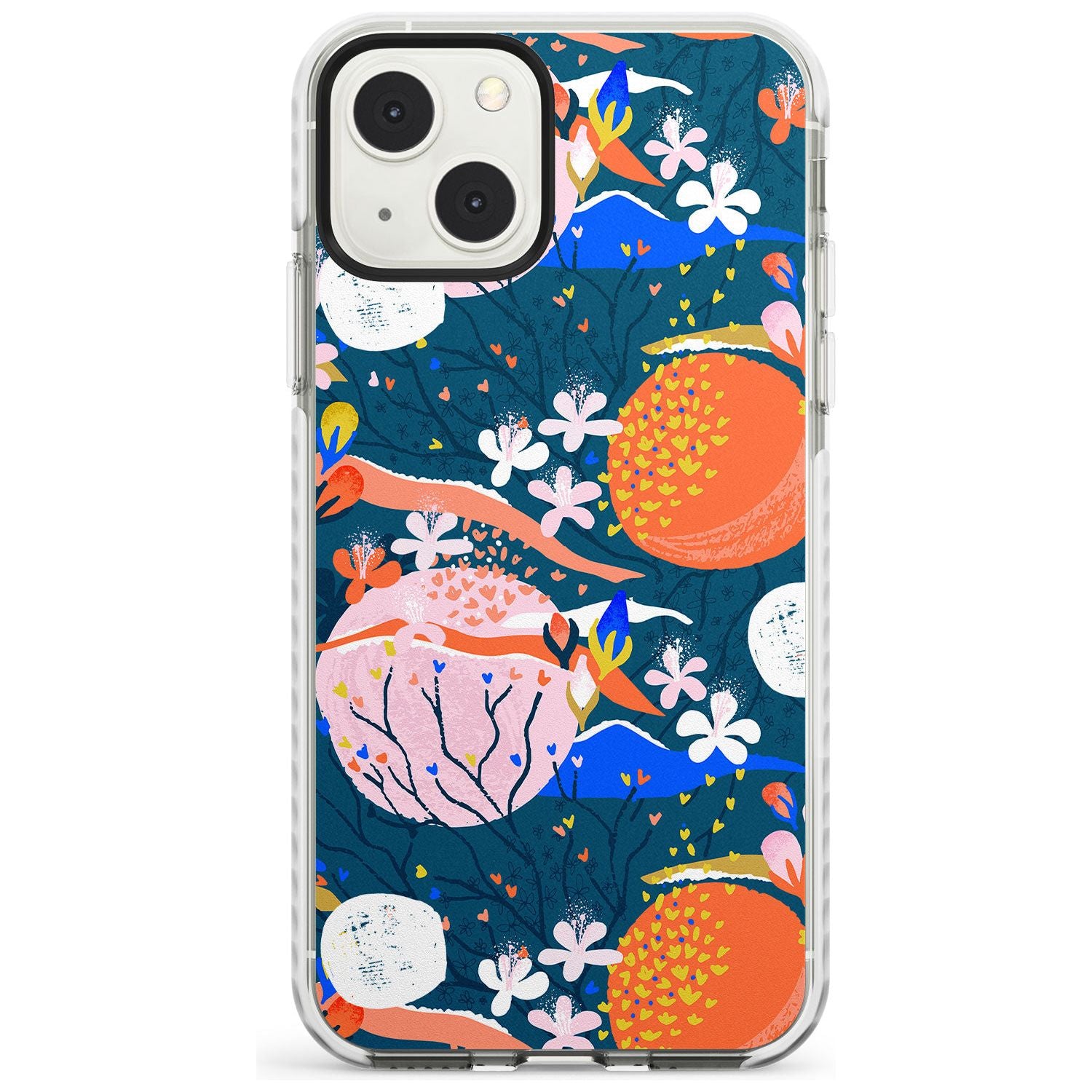 Bright Circles Abstract Phone Case iPhone 13 Mini / Impact Case Blanc Space
