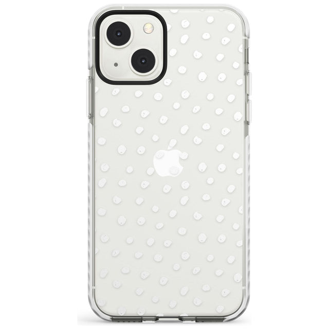 Messy White Dot Pattern Phone Case iPhone 13 Mini / Impact Case Blanc Space