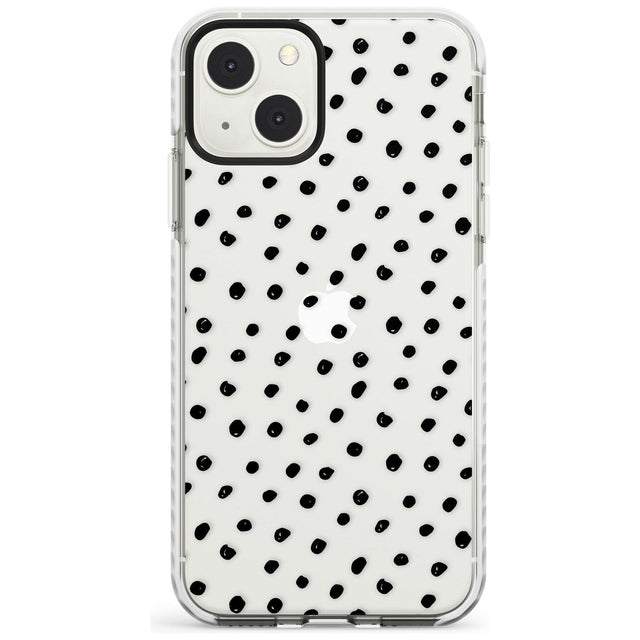 Messy Black Dot Pattern Phone Case iPhone 13 Mini / Impact Case Blanc Space