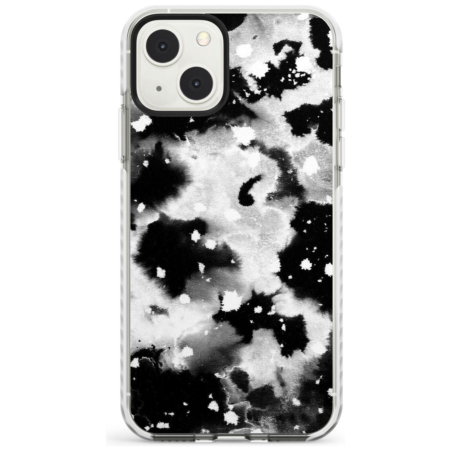 Black & White Acid Wash Tie-Dye Pattern Phone Case iPhone 13 Mini / Impact Case Blanc Space