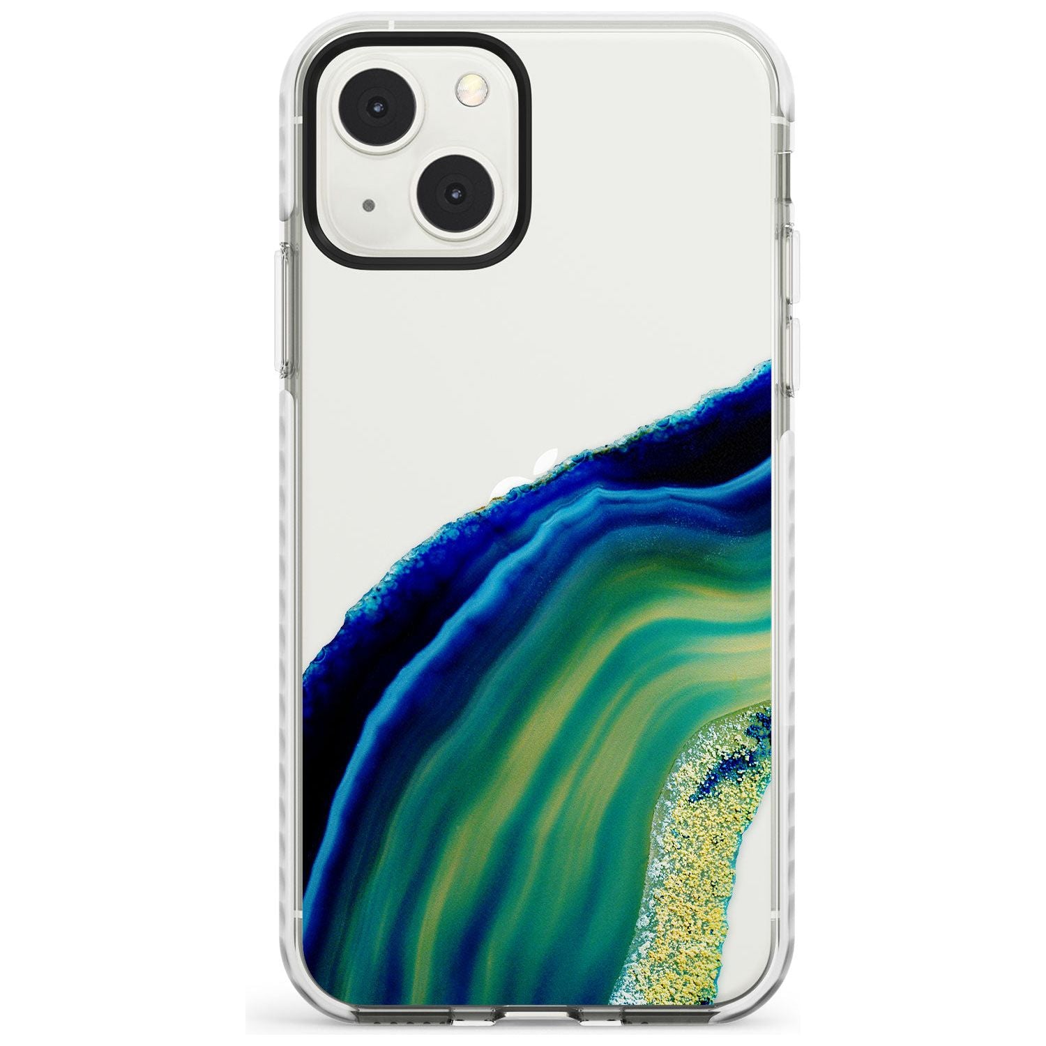 Green & Blue Gemstone Crystal Phone Case iPhone 13 Mini / Impact Case Blanc Space