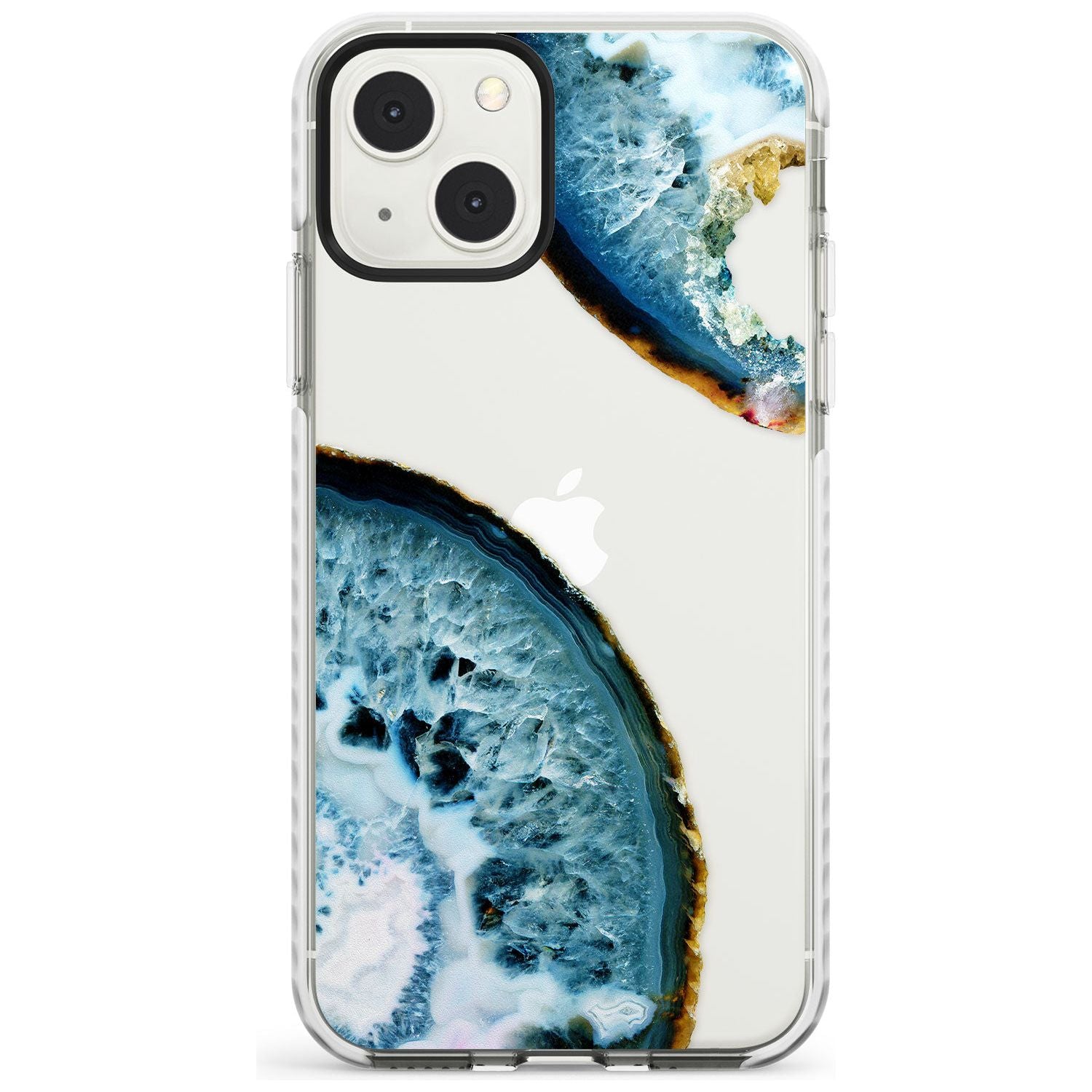 Blue, White & Yellow Agate Gemstone Phone Case iPhone 13 Mini / Impact Case Blanc Space