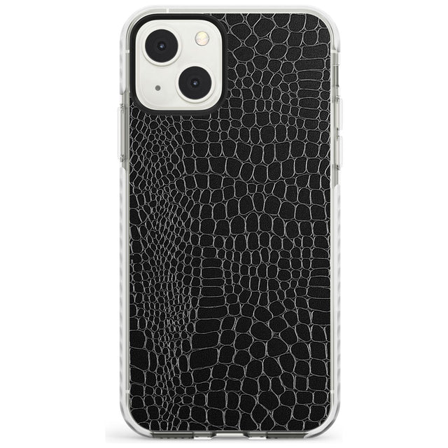 Black Snakeskin Phone Case iPhone 13 Mini / Impact Case Blanc Space