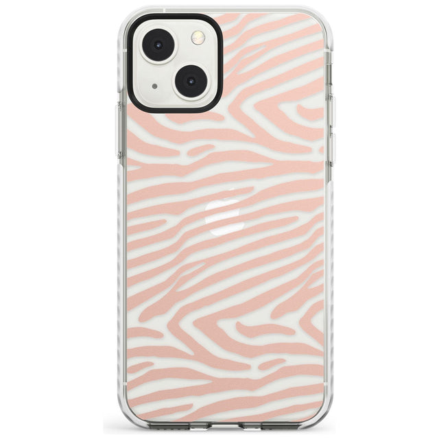 Horizontal Zebra Stripes Transparent Animal Print Phone Case iPhone 13 Mini / Impact Case Blanc Space