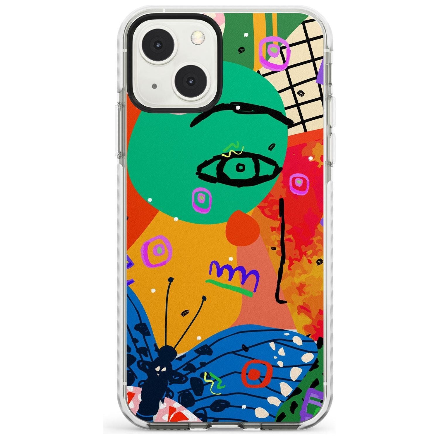 Abstract Butterfly Phone Case iPhone 13 Mini / Impact Case Blanc Space