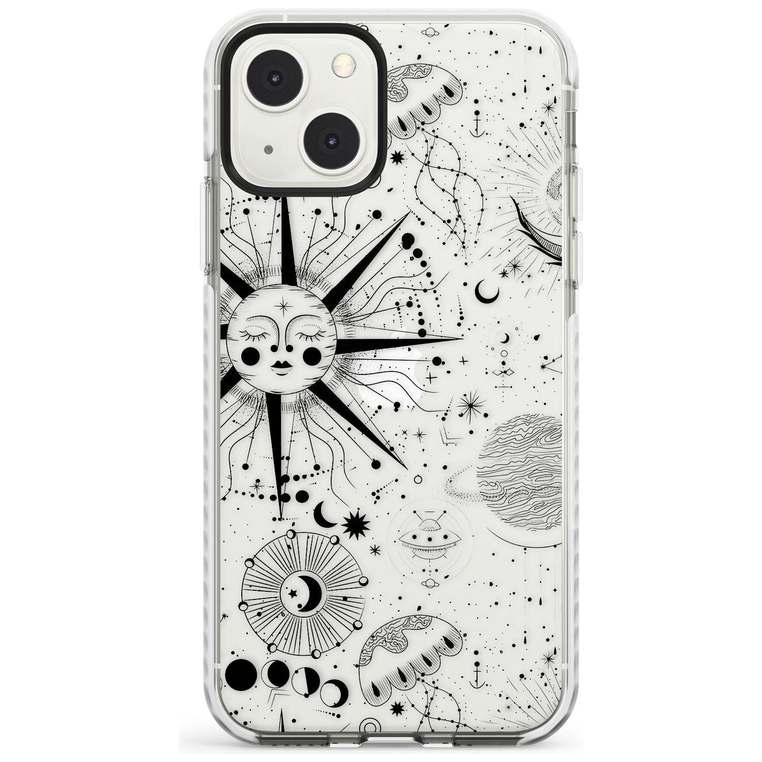 Large Sun Vintage Astrological Phone Case iPhone 13 Mini / Impact Case Blanc Space
