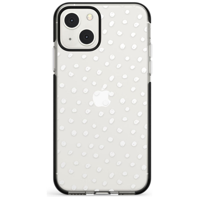 Messy White Dot Pattern Phone Case iPhone 13 Mini / Black Impact Case Blanc Space