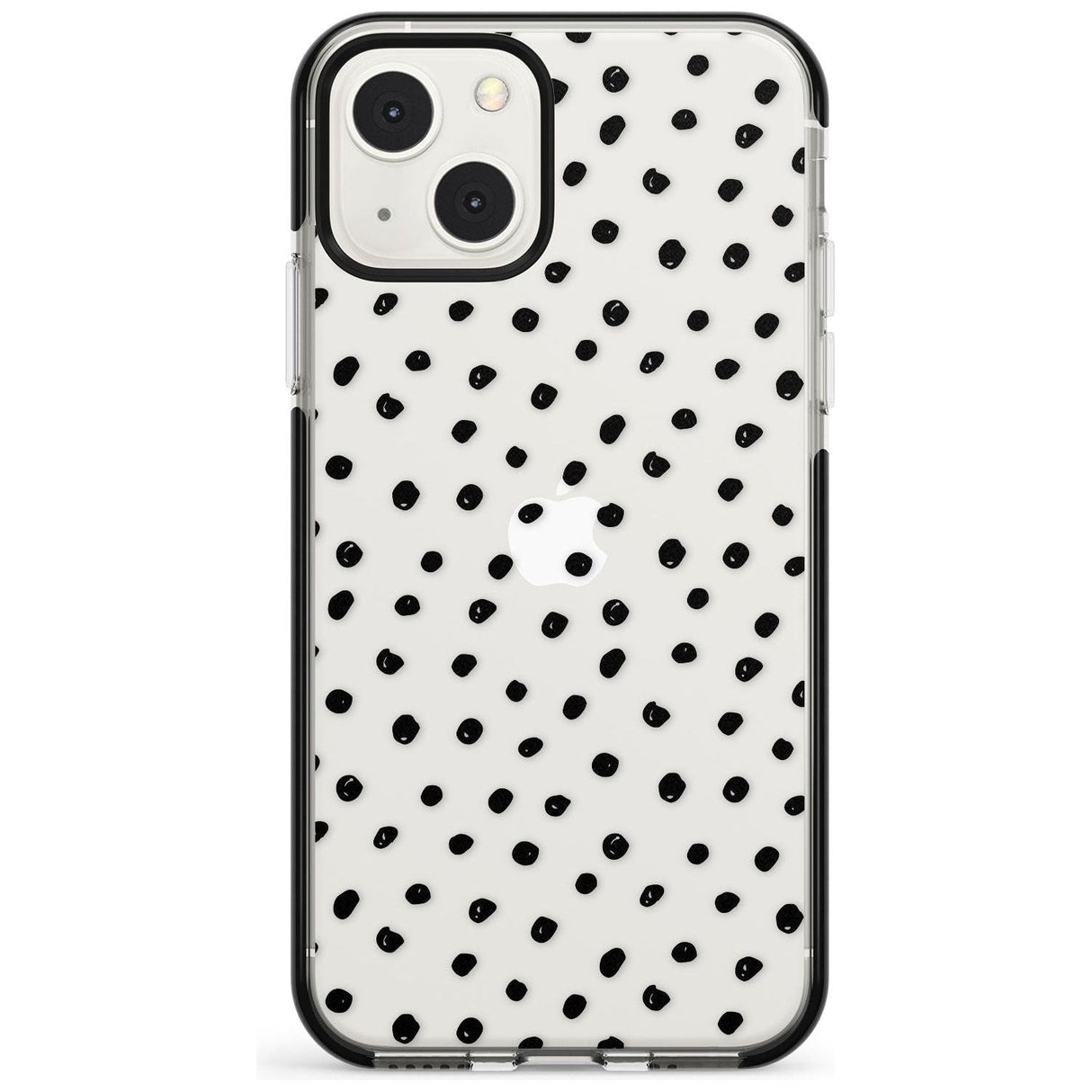 Messy Black Dot Pattern Phone Case iPhone 13 Mini / Black Impact Case Blanc Space